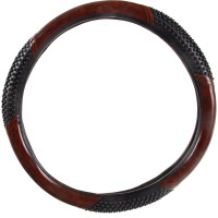 Оплетка SKYWAY Wood-3 M Черно/Коричневая экокожа S01102057