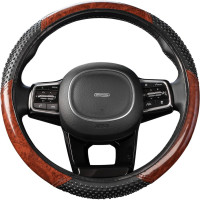 Оплетка SKYWAY Wood-3 M Черно/Коричневая экокожа S01102057