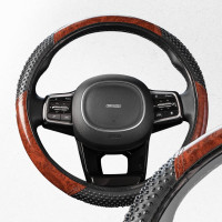 Оплетка SKYWAY Wood-3 M Черно/Коричневая экокожа S01102057