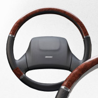 Оплетка SKYWAY Wood-8 L Черно/Коричневая экокожа S01102027