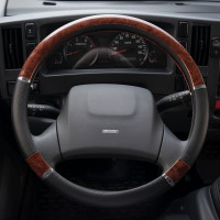 Оплетка SKYWAY Wood-8 L Черно/Коричневая экокожа S01102027