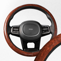 Оплетка SKYWAY Wood-4 M Коричневая экокожа S01102038