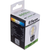 Светодиодная лампа FERON 9W 230V E27 4000K прозрачная, LB-509 38004