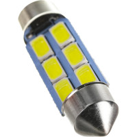 Автолампа диод SKYWAY T11 C5W 6 SMD диодов 1-контурная 36мм белая S08201180