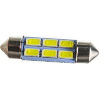 Автолампа диод SKYWAY T11 C5W 6 SMD диодов 1-контурная 36мм белая S08201180