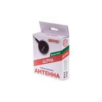Активная внутрисалонная антенна SKYWAY ALPHA круглая, тонкое полотно, один ус, кабель 2.2м, черный S00203003