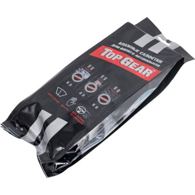 Влажные салфетки 3 в 1: для стекол, для ухода за интерьером, для рук TOPGEAR 48078