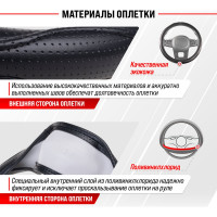 Оплетка SKYWAY Art-7 M черная экокожа S01102048