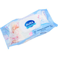 Влажные салфетки AURA Ultra comfort комплект 100 шт., для детей, гипоаллергенные, без спирта 127500