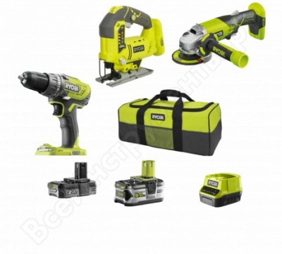 Ryobi набор: r18dd3 + r18js + r18ag + rb18l20 + rb18l50 + rc18120 r18ck3c-252s 5133003598