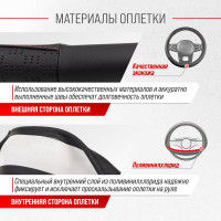 Оплетка SKYWAY Art-1 M черная экокожа S01102340