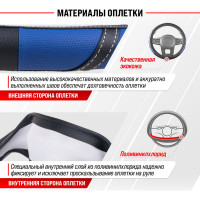 Оплетка SKYWAY Combo-2 M черно/синяя экокожа S01102065