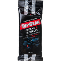 Влажные салфетки для ухода за кожаными поверхностями с воском карнауба АВАНГАРД TOP GEAR 2х16 см, 25 шт. TG-48237