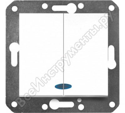 Volsten v01-11-v22-m (выключатель 2-кл. с инд. (бел), м-зм, magenta) 9012
