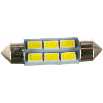 Skyway автолампа диод t11 c5w 6 smd диодов 1-конт 36мм белая салон номер s08201180