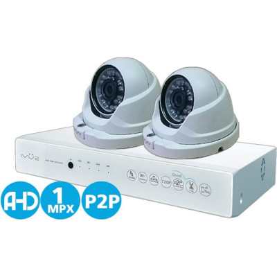 IVUE Комплект Видеонаблюдения AHD 1MPX Для Дома и Офиса 4+2 Артикул IVUE-D5004 AHC-D2