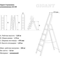 Gigant Алюминиевая стремянка AS 105