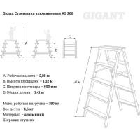 Gigant Алюминиевая стремянка AS 206