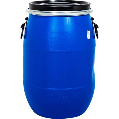Тара.ру Бочка п/э 65л с крышкой на обруч синяя 00232