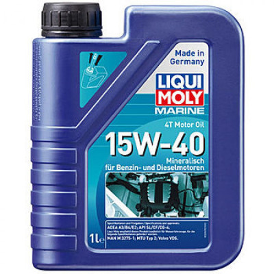 LIQUI MOLY Мин. мот.масло д/лодок Marine 4T Motor Oil 15W-40 CF/CG-4/SH A3/B4/E2 1лМ 25015