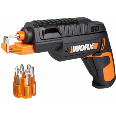 WORX Отвертка аккумуляторная SD Slide Driver, 4В, ЗУ, набор бит WX255