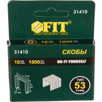 Скобы (10 мм; 1000 шт.) для мебельного степлера FIT DIY 31410