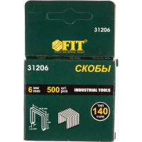 Скобы широкие Профи прямоугольные (6 мм; 500 шт.) FIT IT 31206