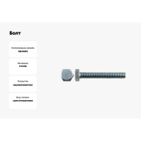 Болт ХВАТ 6-гранная головка, полная резьба М10x30 50 шт DIN933 27430-0