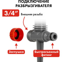 Разбрызгиватель 3-х лучевой вращающийся QUATTRO ELEMENTI 241-376