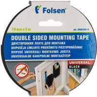Универсальная лента для монтажа Folsen 19ммх5мx1,1мм чёрная вспененный РЕ 030820519