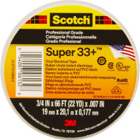 Изоляционная лента высшего класса 3М Scotch Super 33+ 19мм х 20м х 0,18мм 7000042541