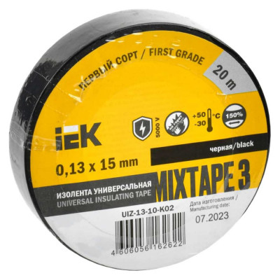 Изолента ПВХ 15мм, 20м, черная IEK ИЭК UIZ-13-10-K02