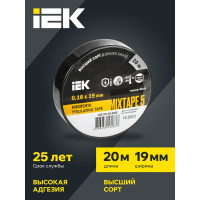Изолента ПВХ 19мм, 20м, черная IEK ИЭК UIZ-20-10-K02
