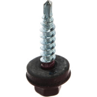 Кровельный саморез Tech-Krep КР сверло 4,8х28 RAL-3005 винно-красный 300 шт, ведро 127870