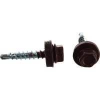 Кровельный саморез Tech-Krep КР сверло 4,8х28 RAL-3005 винно-красный 300 шт, ведро 127870