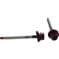 Кровельный саморез Tech-Krep КР сверло 4,8х51 RAL-3005 винно-красный 200 шт, ведро 127876