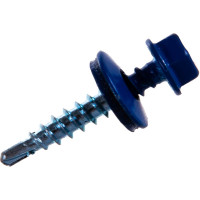 Кровельный саморез Tech-Krep КР сверло 4,8х28 RAL-5005 насыщенный синий 300 шт, ведро 124451