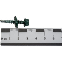 Кровельный саморез Tech-Krep КР сверло 4,8х28 RAL-6005 тёмно-зеленый 300 шт, ведро 127871