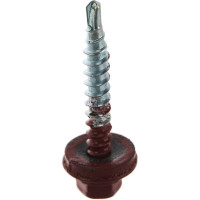 Кровельный саморез Tech-Krep КР сверло 4,8х35 RAL-3011 тёмно-красный 250 шт, ведро 103183
