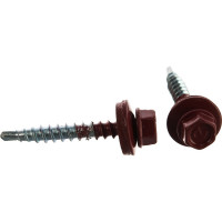 Кровельный саморез Tech-Krep КР сверло 4,8х35 RAL-3011 тёмно-красный 250 шт, ведро 103183