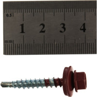 Кровельный саморез Tech-Krep КР сверло 4,8х35 RAL-3011 тёмно-красный 250 шт, ведро 103183