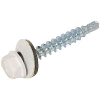 Кровельный саморез Tech-Krep КР сверло 4,8х35 RAL-9003 ярко-белый 250 шт, ведро 127875