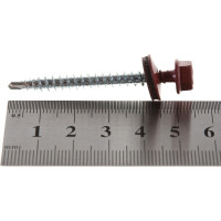 Кровельный саморез Tech-Krep КР сверло 4,8х51 RAL-3011 тёмно-красный 200 шт, ведро 103287