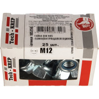 Самоконтрящаяся гайка DIN 985 оцинкованная М12, 25шт - коробка Tech-Krep 105256