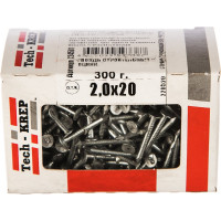 Строительный оцинкованный гвоздь 2.0х20, 300г - коробка Tech-Krep 124581