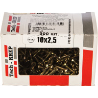 Универсальный саморез Tech-Krep 10х2,5 мм 500 шт желтый, коробка с окном 102218