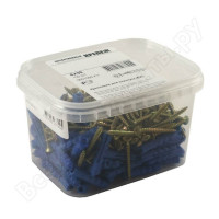 Дюбель ёж с шурупом Качественный Крепеж для крепления плинтусов 6х30 120 шт 0501093 КЧ