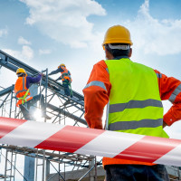 Сигнальная лента AVIORA 50 мм, 200 м, красно-белая 302-011