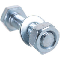 Болт Tech-Krep/Zitar DIN933 с шестигранной головкой, оцинкованный М10х40 + гайка + шайба 2 шт - пакет 114055