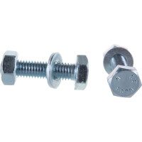 Болт Tech-Krep/Zitar DIN933 с шестигранной головкой, оцинкованный М10х40 + гайка + шайба 2 шт - пакет 114055